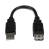 StarTech.com USB 2.0 Male USB Type A to Female USB Type A Cable Black 150mm USBEXTAA6IN