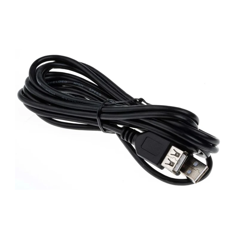 RS PRO USB 2.0 Male USB Type A to Female USB Type A Extension Cable Black 3 m 186-3014