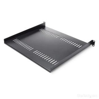 StarTech.com Black Steel Rack Shelf 1 U, Ventilated, 20kg Load Capacity, 441mm x 401mm CABSHELF116V