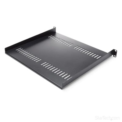 StarTech.com Black Steel Rack Shelf 1 U, Ventilated, 20kg Load Capacity, 441mm x 401mm CABSHELF116V