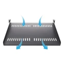StarTech.com Black Steel Rack Shelf 1 U, Ventilated, 20kg Load Capacity, 441mm x 401mm CABSHELF116V