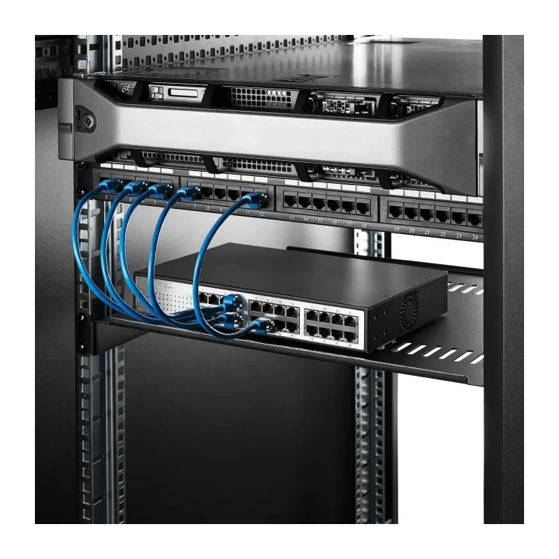 StarTech.com Black Steel Rack Shelf 1 U, Ventilated, 20kg Load Capacity, 441mm x 401mm CABSHELF116V