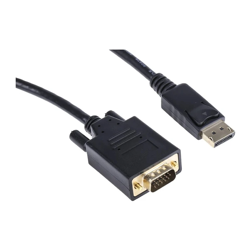 RS PRO Male DisplayPort to Male VGA Polyvinyl Chloride DisplayPort Cable 1 m 186-3037