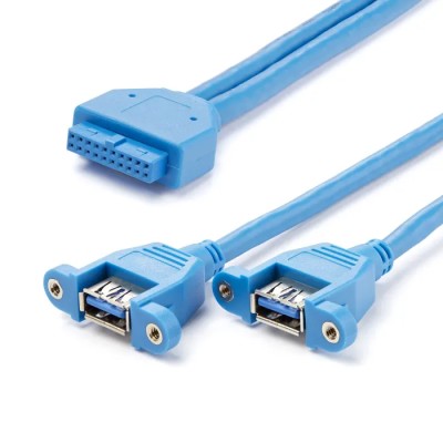StarTech.com USB 3.0 Female USB Type A to Female IDC Cable, Blue Jacket, 500 mm USB3SPNLAFHD