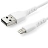 StarTech.com USB 2.0, Male USB Type A to Male Lightning Connector Cable, White Jacket, 1 m RUSBLTMM1M