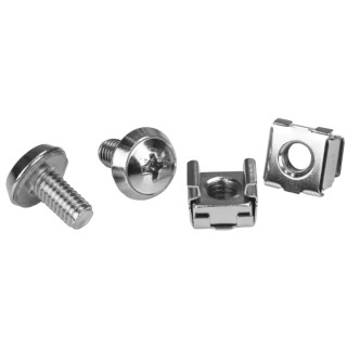 StarTech.com Metal Mounting Screw Set for Server Racks and Cabinets M6 Thread Nickel Finish 12mm Length CABSCRWM620
