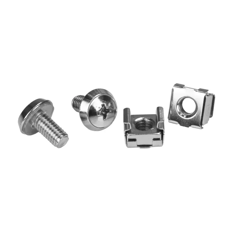 StarTech.com Metal Mounting Screw Set for Server Racks and Cabinets M6 Thread Nickel Finish 12mm Length CABSCRWM620
