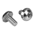 StarTech.com Metal Mounting Screw Set for Server Racks and Cabinets M6 Thread Nickel Finish 12mm Length CABSCRWM620