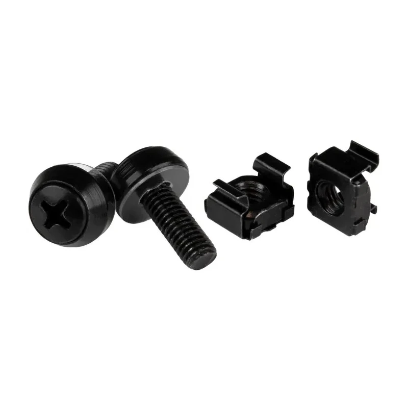 StarTech.com CABSCREW Series Metal Mounting Screw M6 Thread for Server Racks and Cabinets, 100 Per Pack CABSCREWM62B