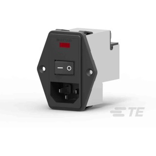 TE Connectivity 230V AC 10A Flange IEC Power Line Filter Faston PE0SXDSXB