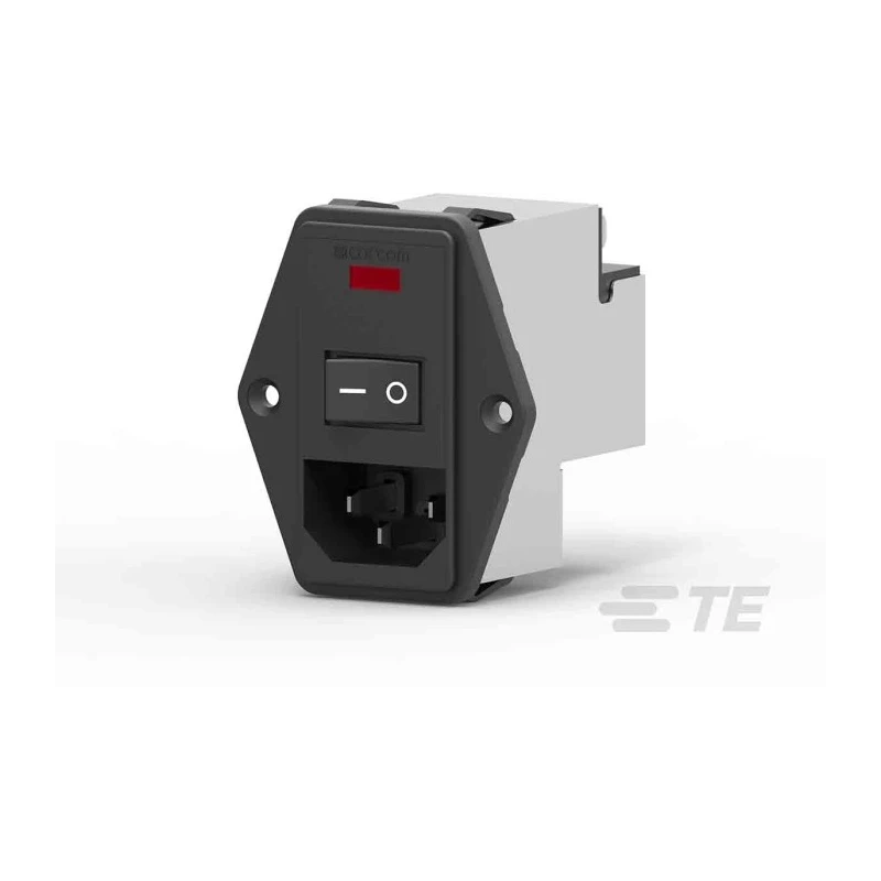 TE Connectivity 230V AC 10A Flange IEC Power Line Filter Faston PE0SXDSXB