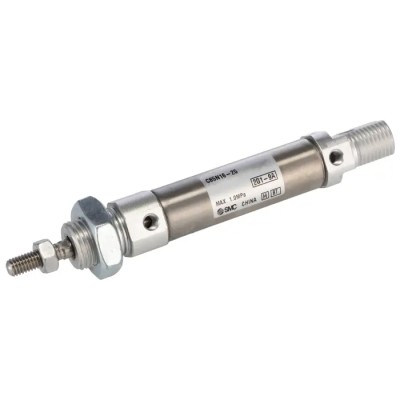 SMC 16 mm Bore Pneumatic Piston Rod Cylinder, Double Acting, Rubber Cushioned, Aluminium Alloy Body, 25 mm Stroke C85N16-25