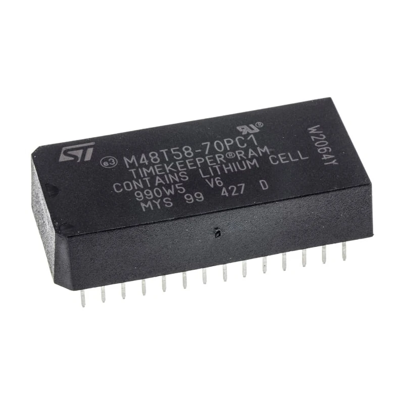 STMicroelectronics Real Time Clock 8.19 kB DW:DM:M:Y, 28-Pin PCDIP Through Hole M48T58-70PC1