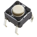 Omron Grey Tactile Switch Plunger, 0.9 mm Actuator Length, SPST 50mA 24 V dc Through Hole Mount B3F-1000