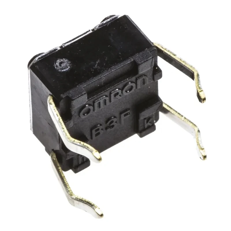Omron Grey Tactile Switch Plunger, 0.9 mm Actuator Length, SPST 50mA 24 V dc Through Hole Mount B3F-1000