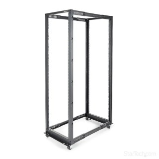 StarTech.com 4PO Series Black Steel 42U Server Rack, 4 Post Frame, 101.7 mm Depth, 2 m Height 4POSTRACK42
