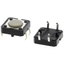 Omron Ivory Tactile Switch Plunger 0.8 mm SPST 50mA 24 V dc Through Hole B3F-4000