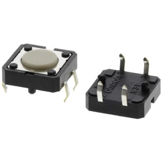 Omron Ivory Tactile Switch Plunger 0.8 mm SPST 50mA 24 V dc Through Hole B3F-4000