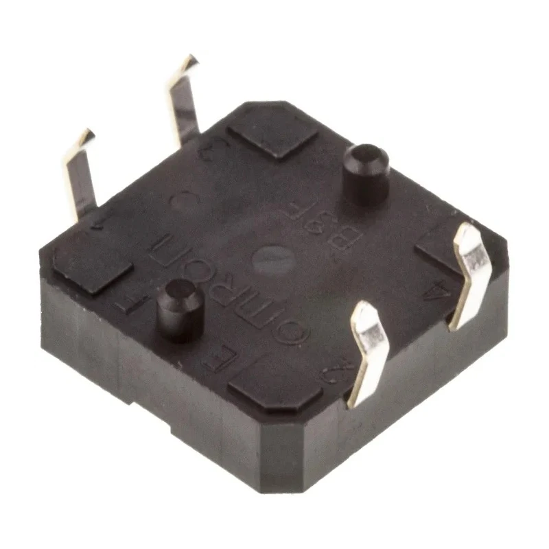 Omron Ivory Tactile Switch Plunger 0.8 mm SPST 50mA 24 V dc Through Hole B3F-4000