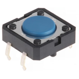 Omron IP00 Blue Tactile Switch Plunger 0.8 mm SPST 50mA 24 V dc Through Hole B3F-5000