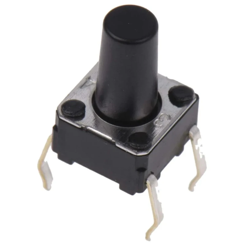 Omron IP00 Tactile Switch Plunger, 6.1 mm, SPST 50mA 24 V dc, Through Hole B3F-1070