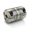 Ruland 25.4 mm Outer Diameter 10 mm Bore 38.1 mm Length Aluminium Clamp Style Flexible Coupler FCMR25-10-10-SS