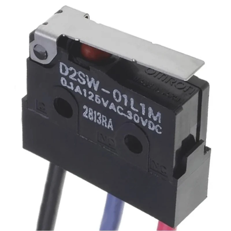 Omron Hinge Lever Sealed Subminiature Micro Switch, Pre-Wired Terminal, 3A, 30V DC, SPDT, IP67 D2SW-3L1MS