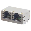 Molex 93828 Series RJ45 Connector Female Through Hole Shielded Right Angle 2 Port 8 Way RJ45 