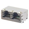 Molex 93828 Series RJ45 Connector Female Through Hole Shielded Right Angle 2 Port 8 Way RJ45