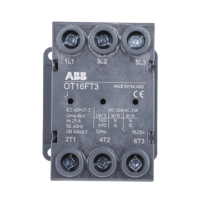 ABB 3-Pole Panel Mount Isolator Switch, IP20, 16A, 560 kW OT16FT3 1SCA104838R1001