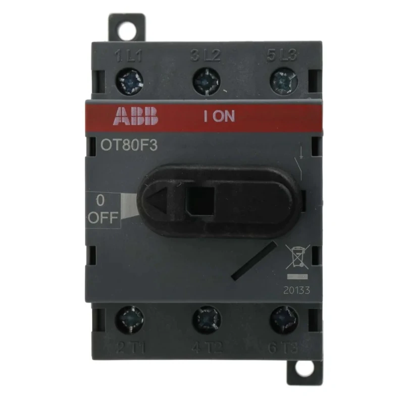 ABB 3-Pole DIN Rail Isolator Switch, IP20, 80A Current Rating, 560kW Switching Power OT80F3 1SCA105798R1001