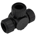 Adaptaflex Polyamide 66 Black T Piece Conduit Fitting 28 mm Nominal Size M28 Thread IP67 IP66 7TCA296000R1709 ASF28X3/T/BL