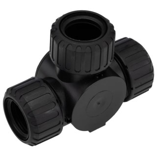 Adaptaflex Polyamide 66 Black T Piece Conduit Fitting 28 mm Nominal Size M28 Thread IP67 IP66 7TCA296000R1709 ASF28X3/T/BL