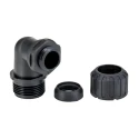 Adaptaflex Black Polyamide 66 Conduit Fitting 16 mm Nominal Size, M16, IP67 Rated PF16/M16/90/BL