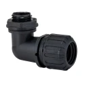 Adaptaflex Black Polyamide 66 Conduit Fitting 16 mm Nominal Size, M16, IP67 Rated PF16/M16/90/BL