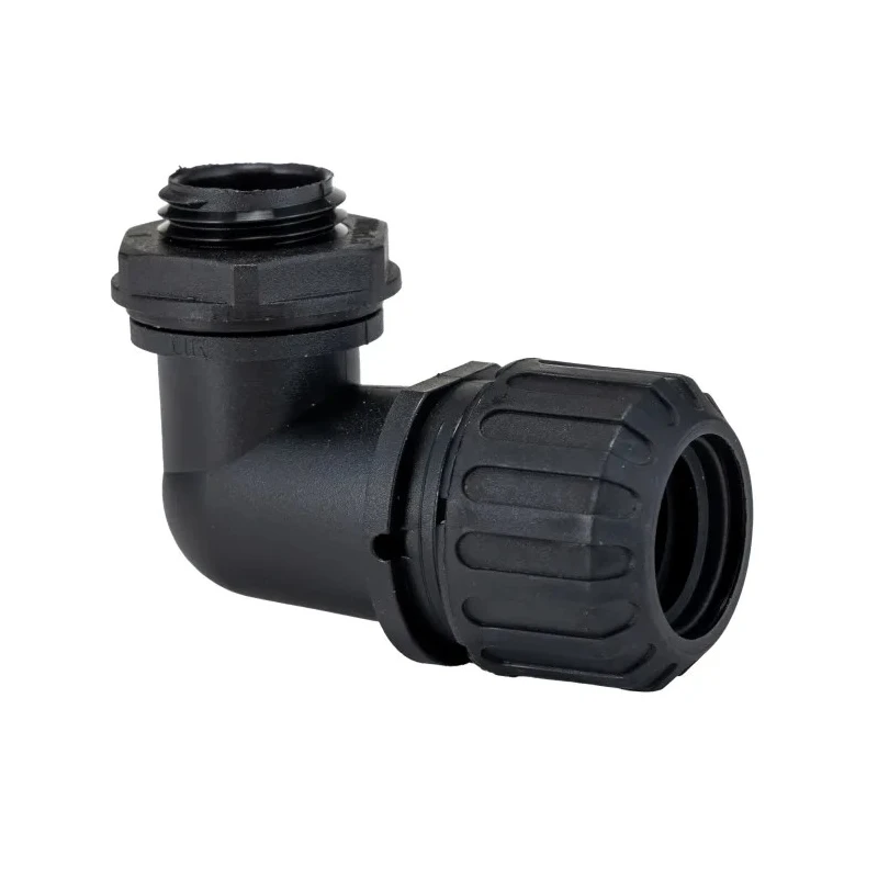 Adaptaflex Black Polyamide 66 Conduit Fitting 16 mm Nominal Size, M16, IP67 Rated PF16/M16/90/BL