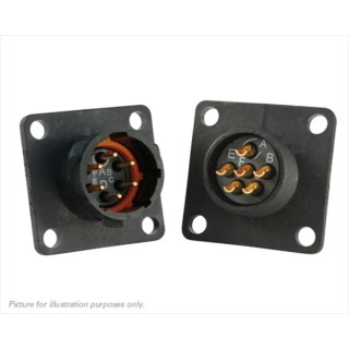 Souriau Sunbank by Eaton Industrial Circular Connector 6 Contacts Flange Mount Plug Male IP68 IP69K 600V 7.5A UTS010E6P