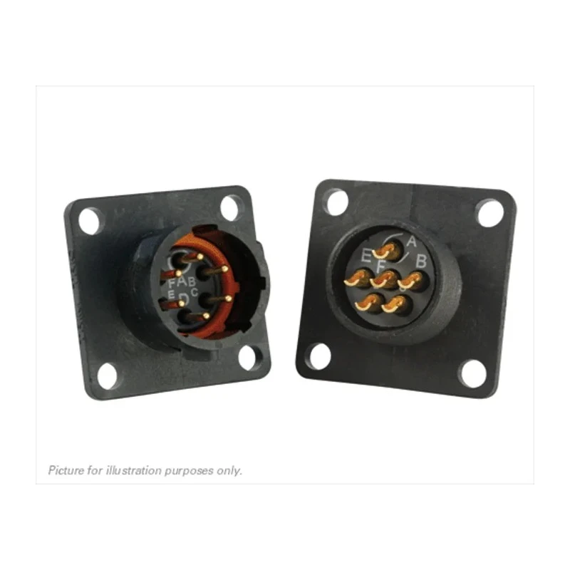 Souriau Sunbank by Eaton Industrial Circular Connector 6 Contacts Flange Mount Plug Male IP68 IP69K 600V 7.5A UTS010E6P