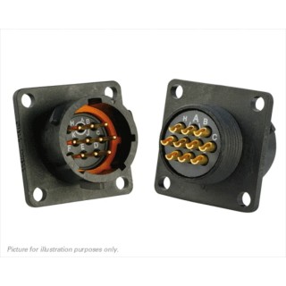 Souriau Sunbank by Eaton Circular Connector, 10 Contacts, Flange Mount, Standard Size, Plug, Male, IP68/IP69K UTS012E10P