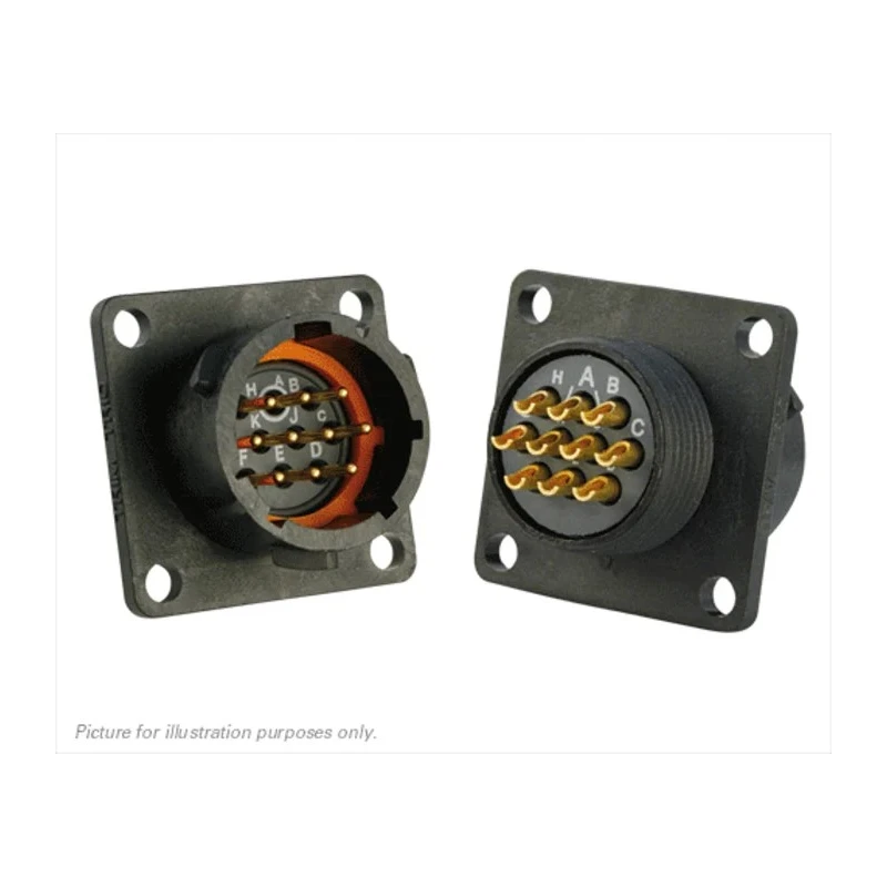 Souriau Sunbank by Eaton Circular Connector, 10 Contacts, Flange Mount, Standard Size, Plug, Male, IP68/IP69K UTS012E10P