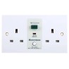 RS PRO 13A Passive 2 Gang RCD Socket Flush Switched BS7288:1990 & BS1363 230V AC White 687-7339