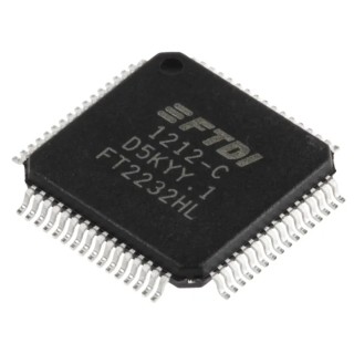 FTDI Chip 2-Channel UART RS232, RS422, RS485 Interface IC 64-Pin LQFP FT2232HL-REEL