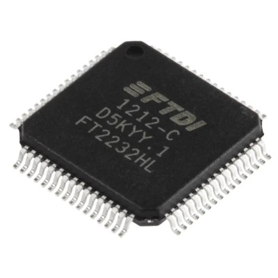 FTDI Chip 2-Channel UART RS232, RS422, RS485 Interface IC 64-Pin LQFP FT2232HL-REEL