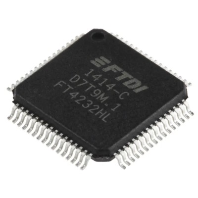 FTDI Chip Controller IC 12.58 Mbps, 1.98 V Max Supply, I2C SPI USB UART, 64-Pin LQFP FT4232HL-REEL