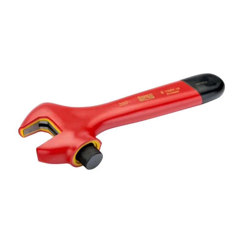 Bahco Adjustable Wrench 29 mm Jaw Capacity 205 mm Overall Length Insulated Handle VDE 1000V Approved 8071VLT