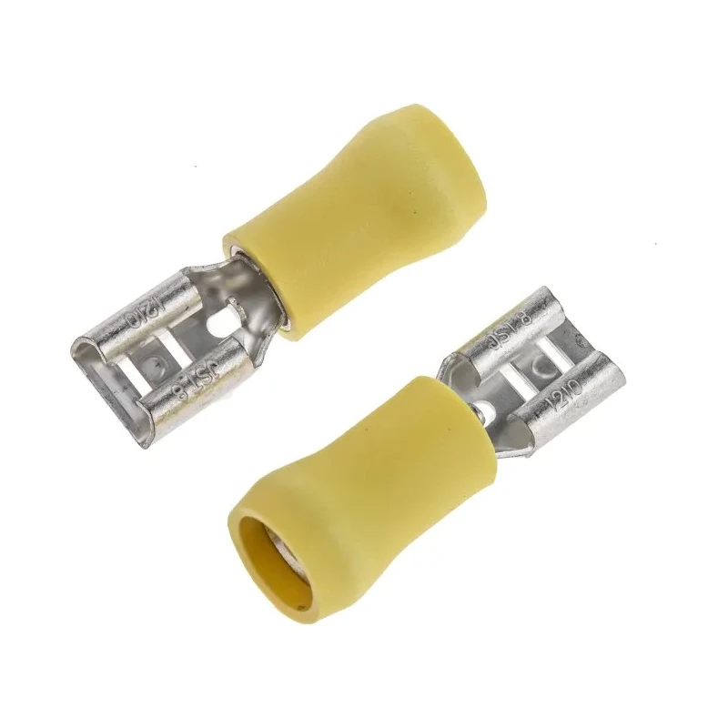 JST Yellow Insulated Female Spade Connector Crimp 6.35 x 0.8 mm Tab Size 12 AWG to 10 AWG FVDDF5.5-250A(S)(LF)