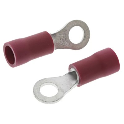 JST FV Insulated Ring Terminal M3 Stud Size with 22 AWG to 16 AWG Wire Size Red FVWS1.25-M3(LF)