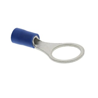 JST FV Insulated Ring Terminal, 10 mm Stud Size, 16 AWG to 14 AWG Wire Size, Blue FVWS2-10