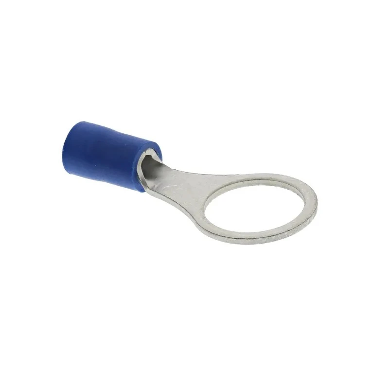 JST FV Insulated Ring Terminal, 10 mm Stud Size, 16 AWG to 14 AWG Wire Size, Blue FVWS2-10