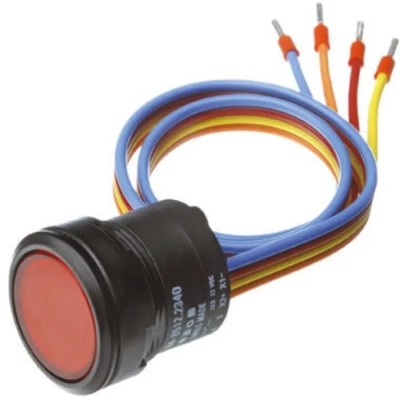 EAO 84 Series Illuminated Push Button Switch Momentary Panel Mount SPST 22.5 mm Cutout IP67 42 V dc K84-603.4305S